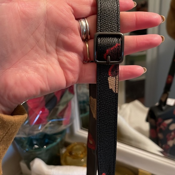 COACH -Page leather saddle bag in black floral - 33615 - NWT❤️ - Picture 9 of 12